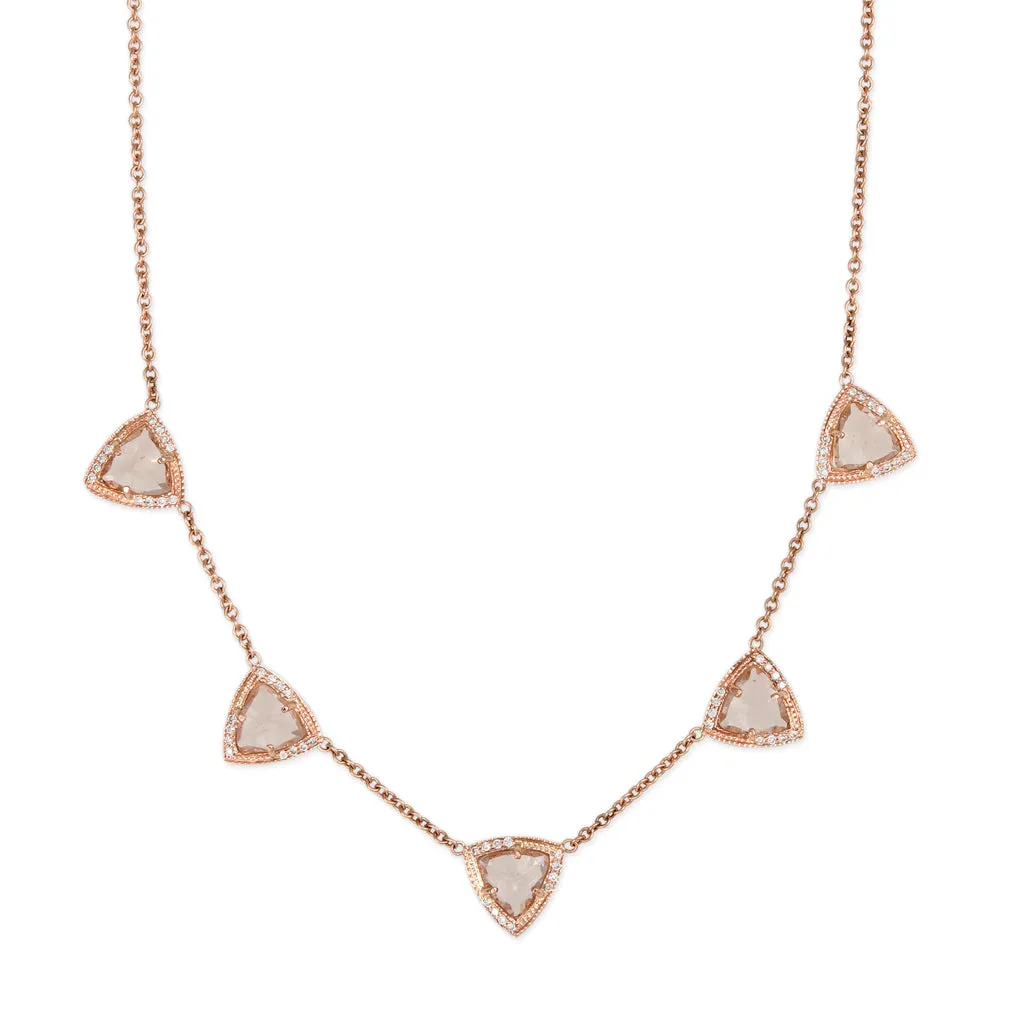 5 SPACED OUT MINI GEMSTONE PYRAMID NECKLACE