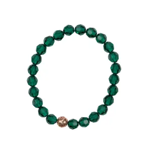 8mm Emerald Swarovski Beaded Bracelet