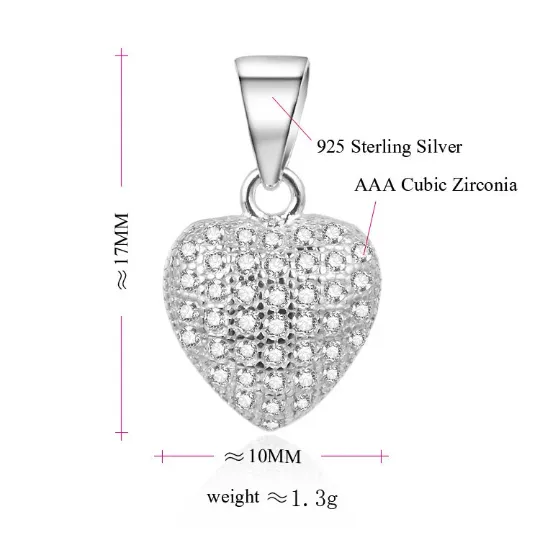 925 Silver Heart Charm Necklace