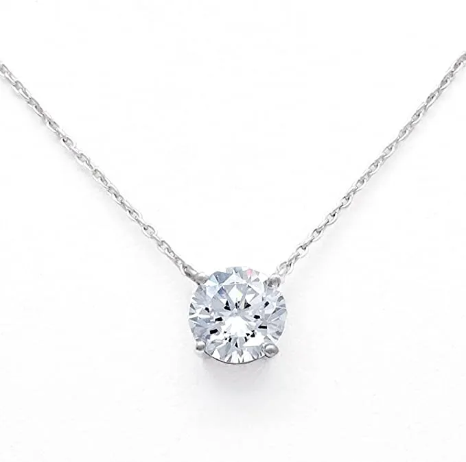 925 Sterling Silver Dazzling Cubic Zirconia Pendant Necklace