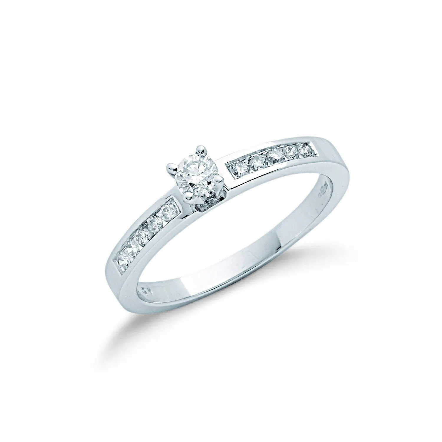 9ct White Gold Diamond Engagement Ring, Timeless Classic, 0.30ct, All Sizes