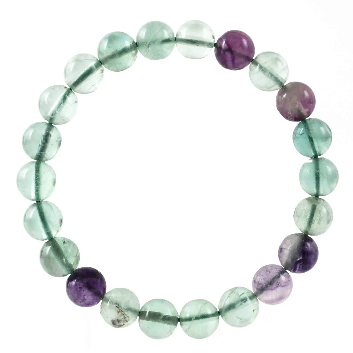 Adabele Natural Gemstone Bracelet 7.5 inch Stretchy Chakra Gems Stones 8mm (0.31") Beads Healing Crystal Quartz Women Men Girls Gifts (Unisex) Multi-color Fluorite 7.0 Inches