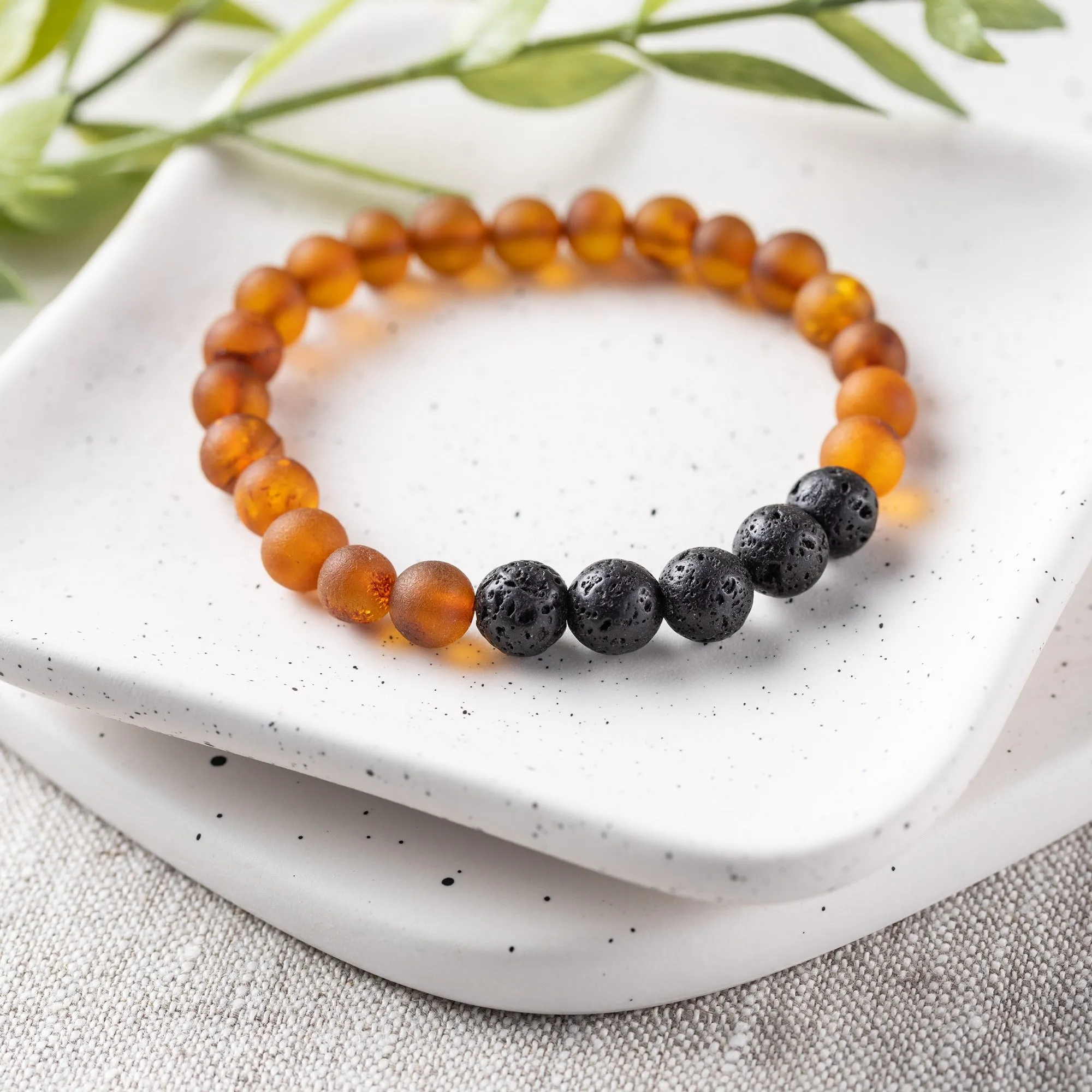 Adults | Raw Cognac Baltic Amber Aromatherapy Bracelet