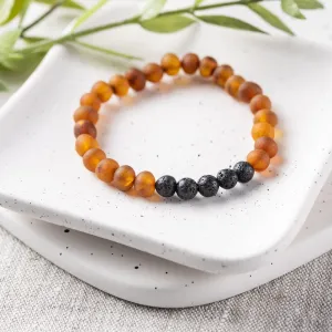 Adults | Raw Cognac Baltic Amber Aromatherapy Bracelet