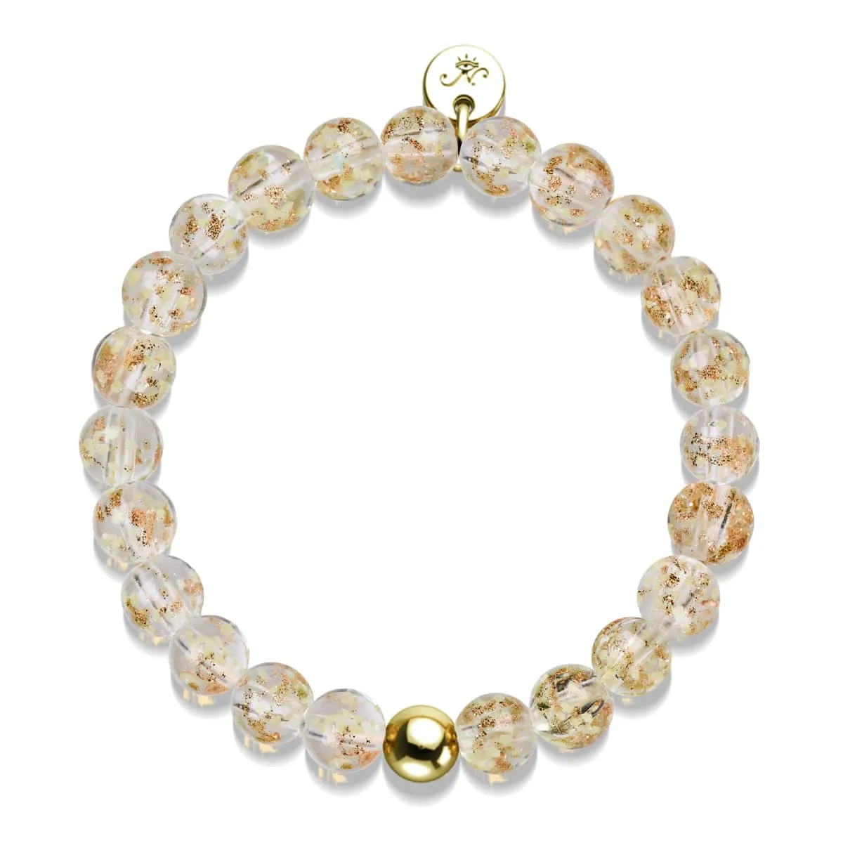 Alabaster | .925 Sterling Gold Vermeil | Firefly Glass Bracelet