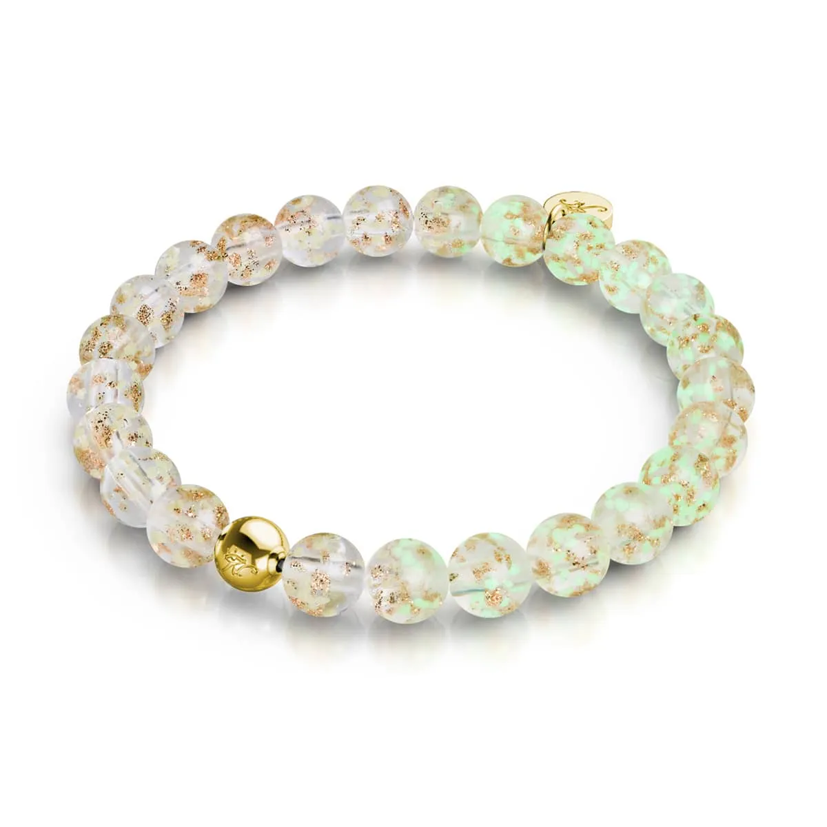 Alabaster | .925 Sterling Gold Vermeil | Firefly Glass Bracelet