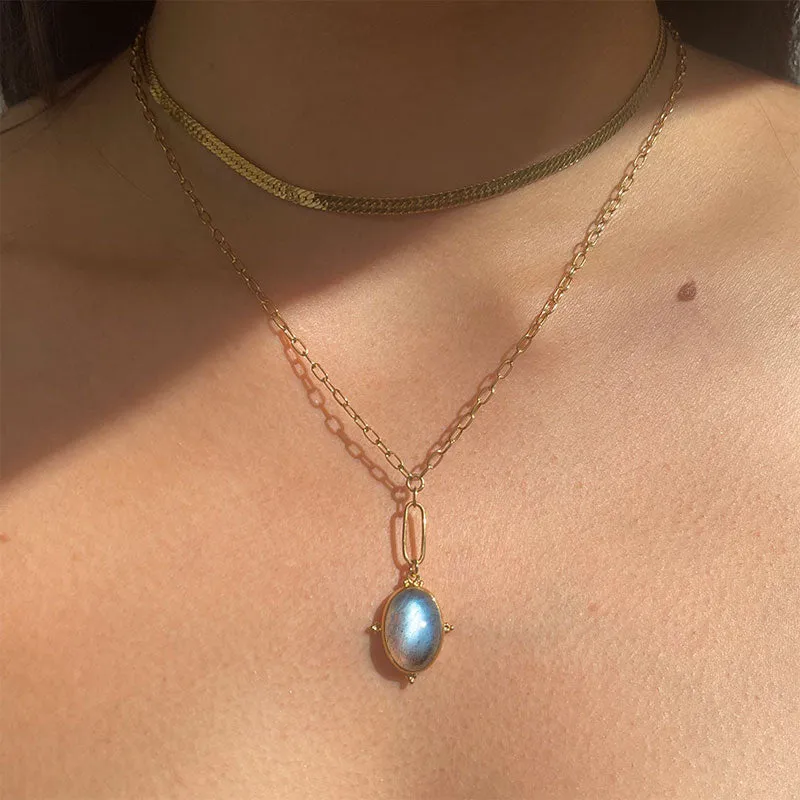 Alexa Amulet, Labradorite, Gold