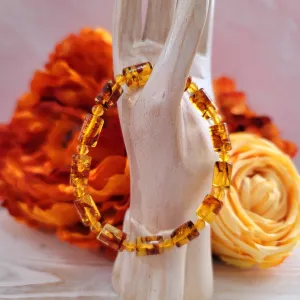 Amber Cylinder Bracelet for Healing and Pain Relief