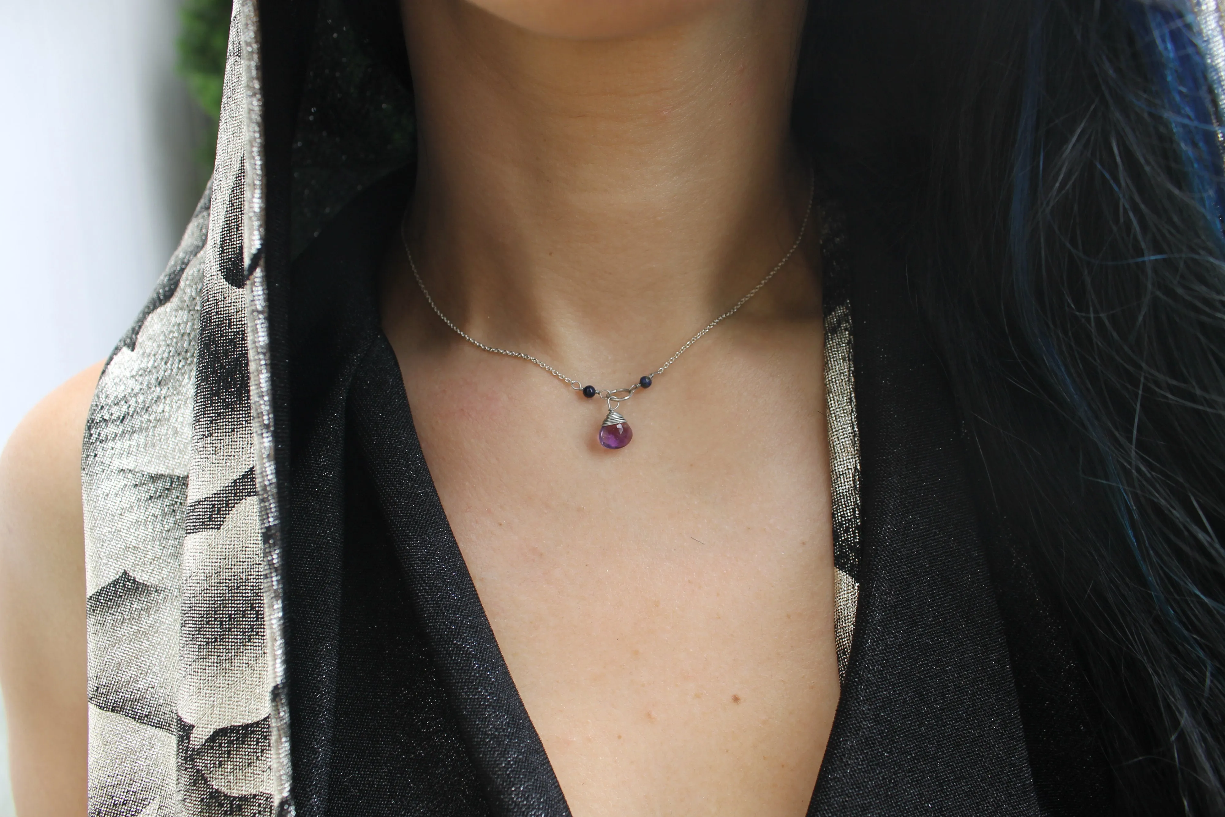 Amethyst Clavicle Necklace