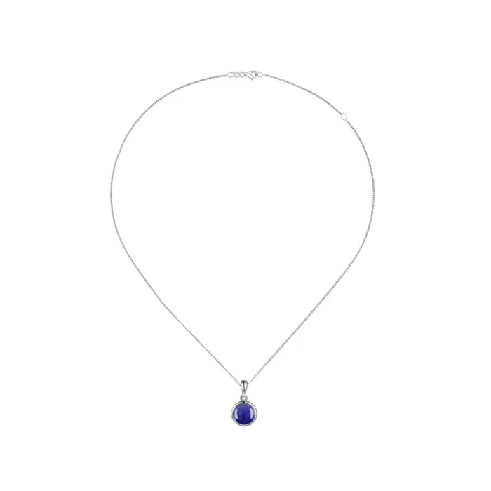 Amore Argento Sterling Silver Blue Cabochon Lapis Necklace