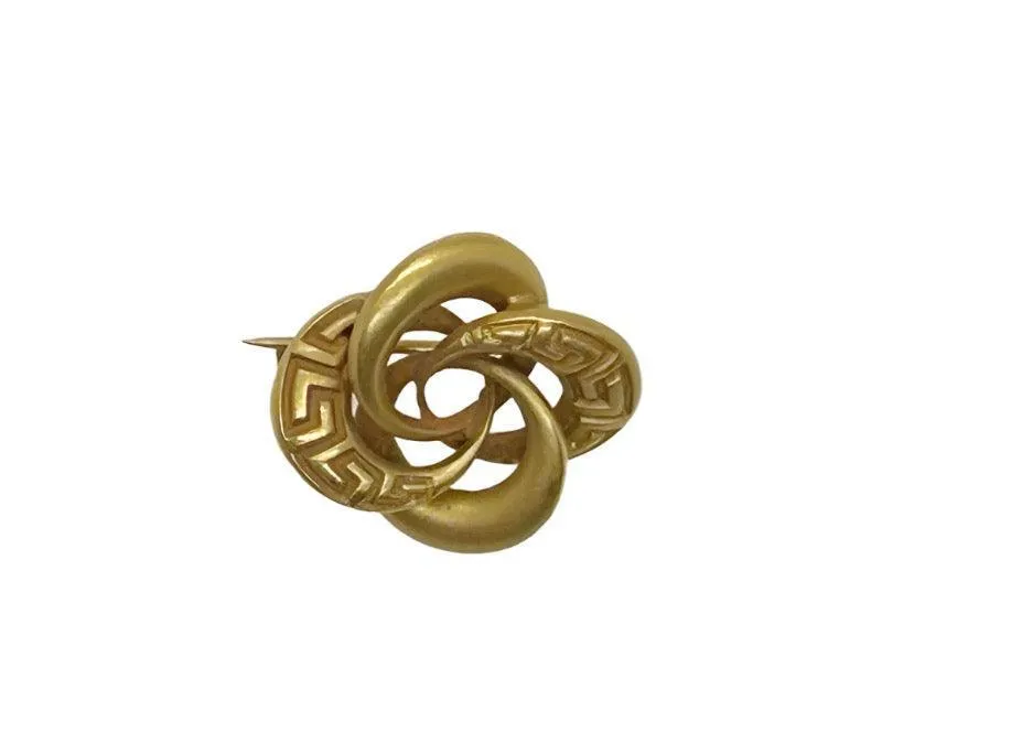 Antique Three-D Pin Brooch with Detailed Rings