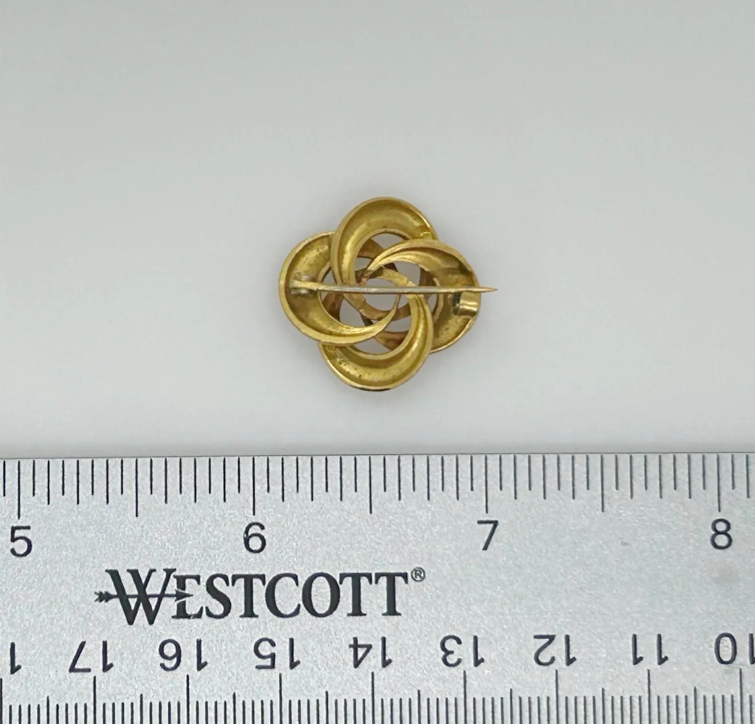 Antique Three-D Pin Brooch with Detailed Rings
