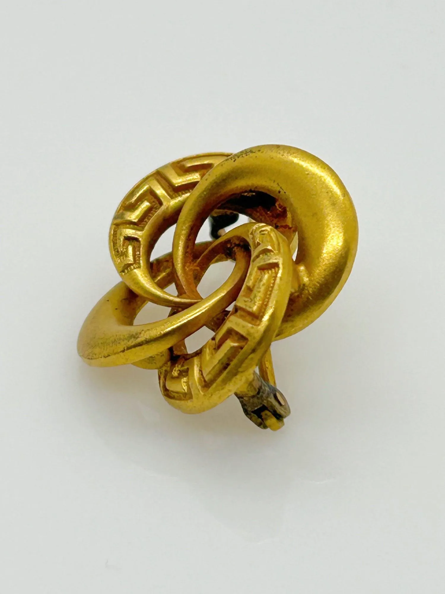 Antique Three-D Pin Brooch with Detailed Rings