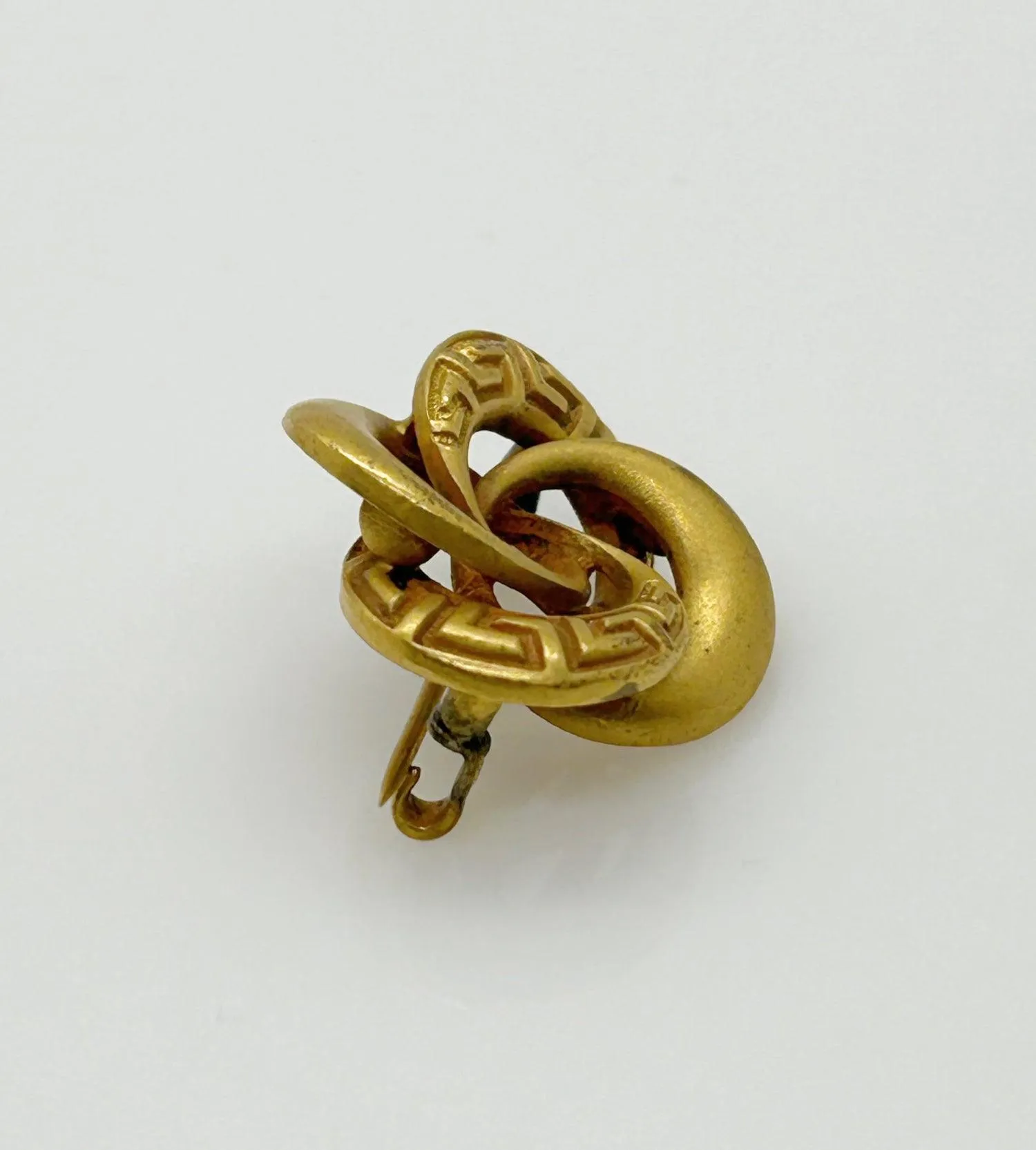 Antique Three-D Pin Brooch with Detailed Rings