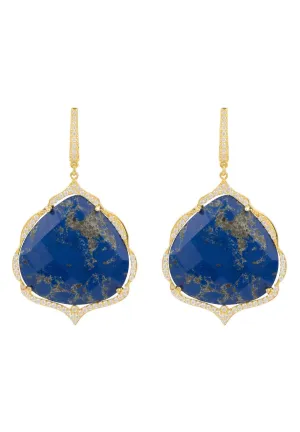 Antoinette Earrings Gold Blue Lapis Lazuli