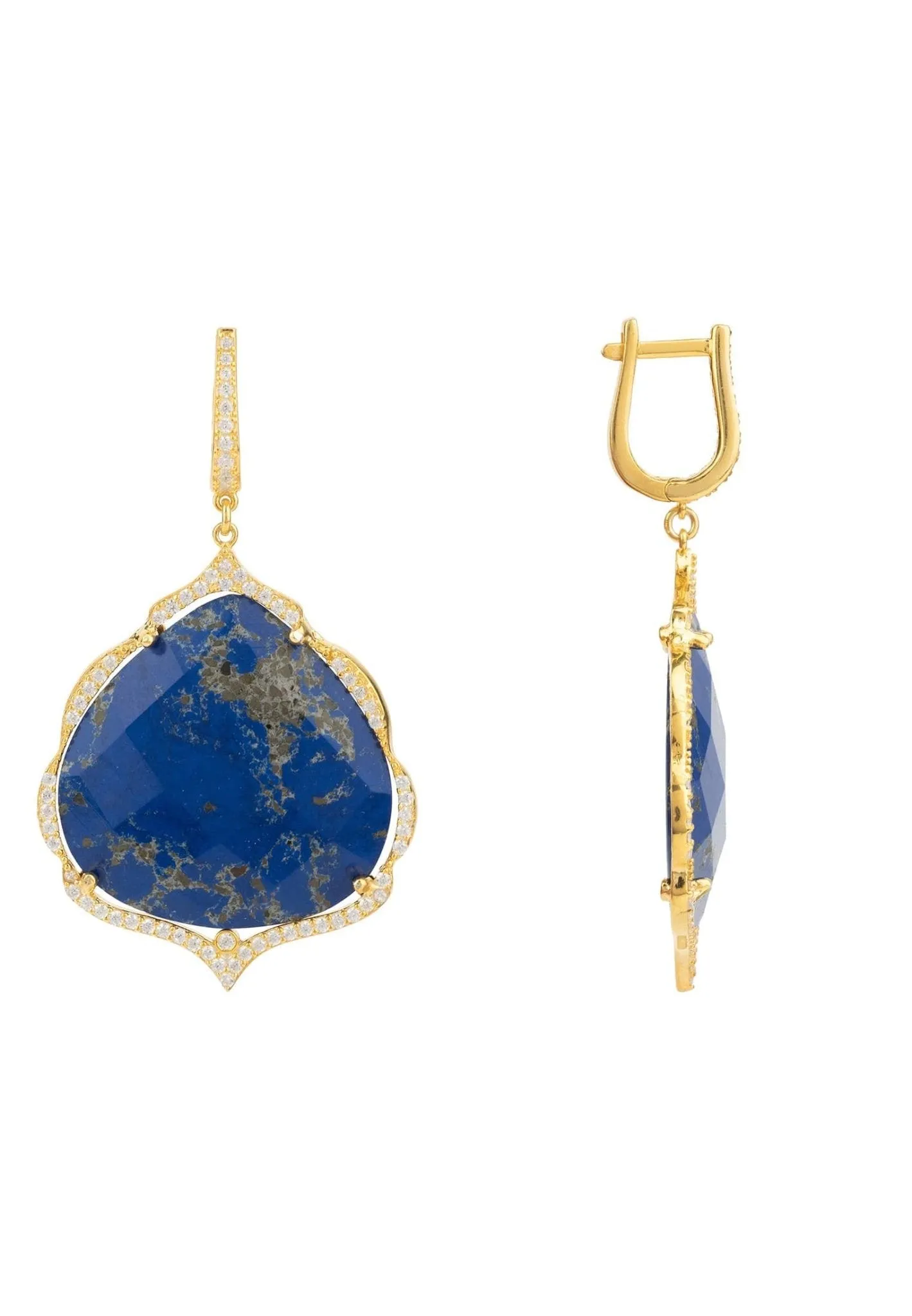 Antoinette Earrings Gold Blue Lapis Lazuli