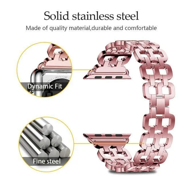 Apple Watch Series Luxury Metal Strap Stainless Steel Link Bracelet