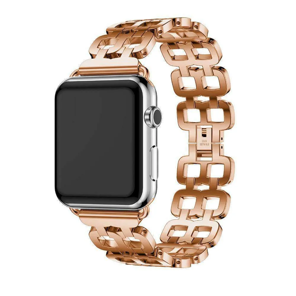 Apple Watch Series Luxury Metal Strap Stainless Steel Link Bracelet