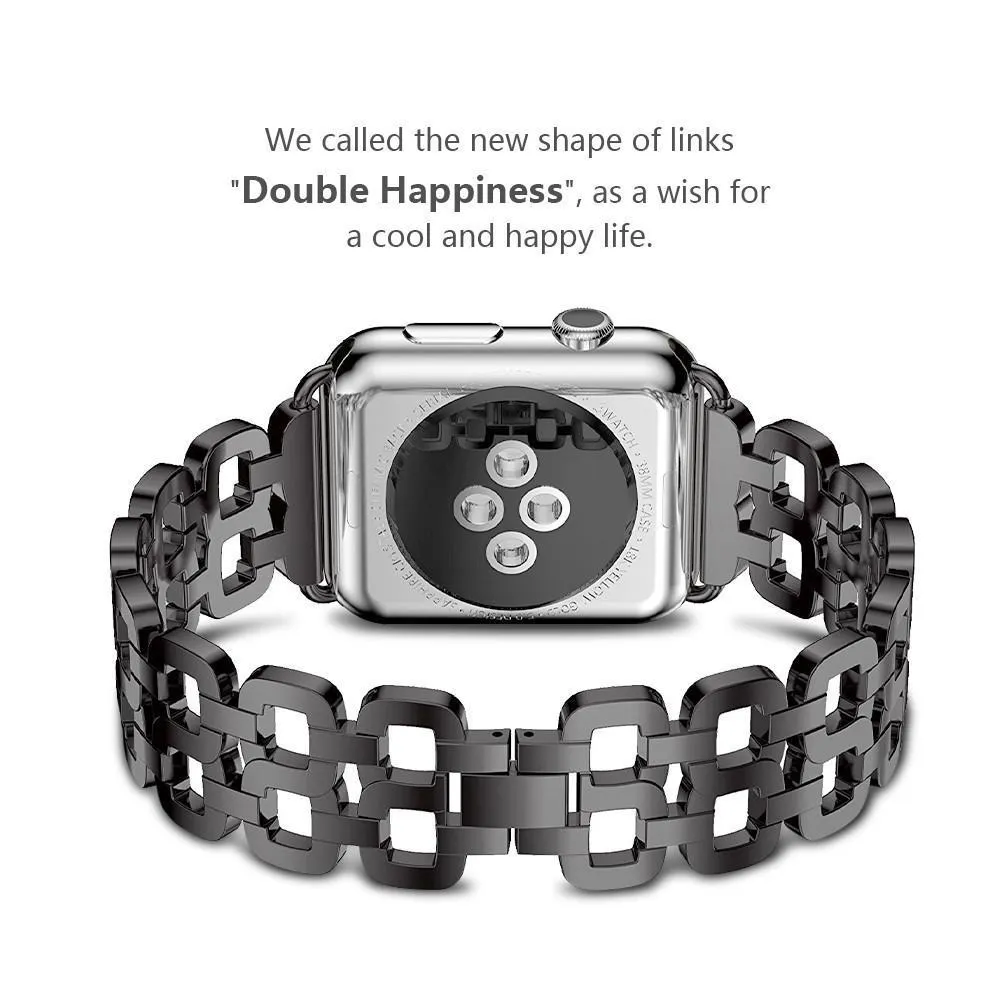 Apple Watch Series Luxury Metal Strap Stainless Steel Link Bracelet