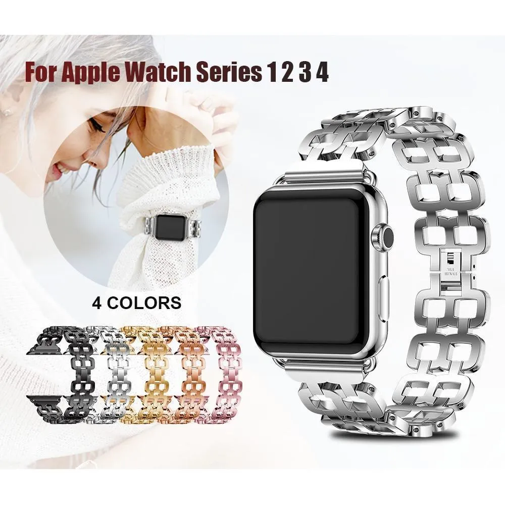 Apple Watch Series Luxury Metal Strap Stainless Steel Link Bracelet
