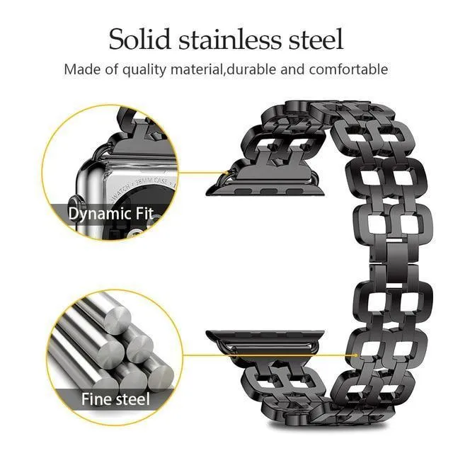 Apple Watch Series Luxury Metal Strap Stainless Steel Link Bracelet
