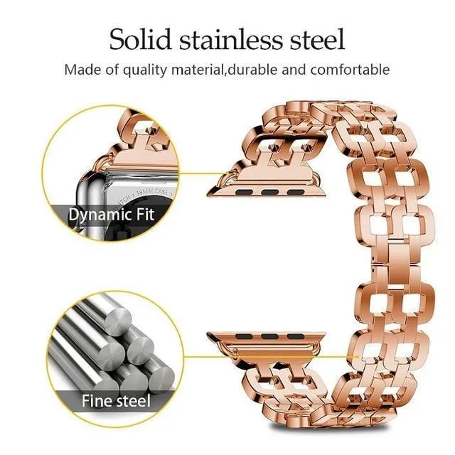 Apple Watch Series Luxury Metal Strap Stainless Steel Link Bracelet
