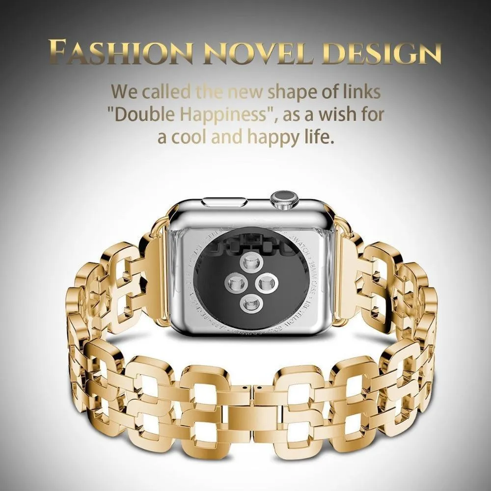 Apple Watch Series Luxury Metal Strap Stainless Steel Link Bracelet