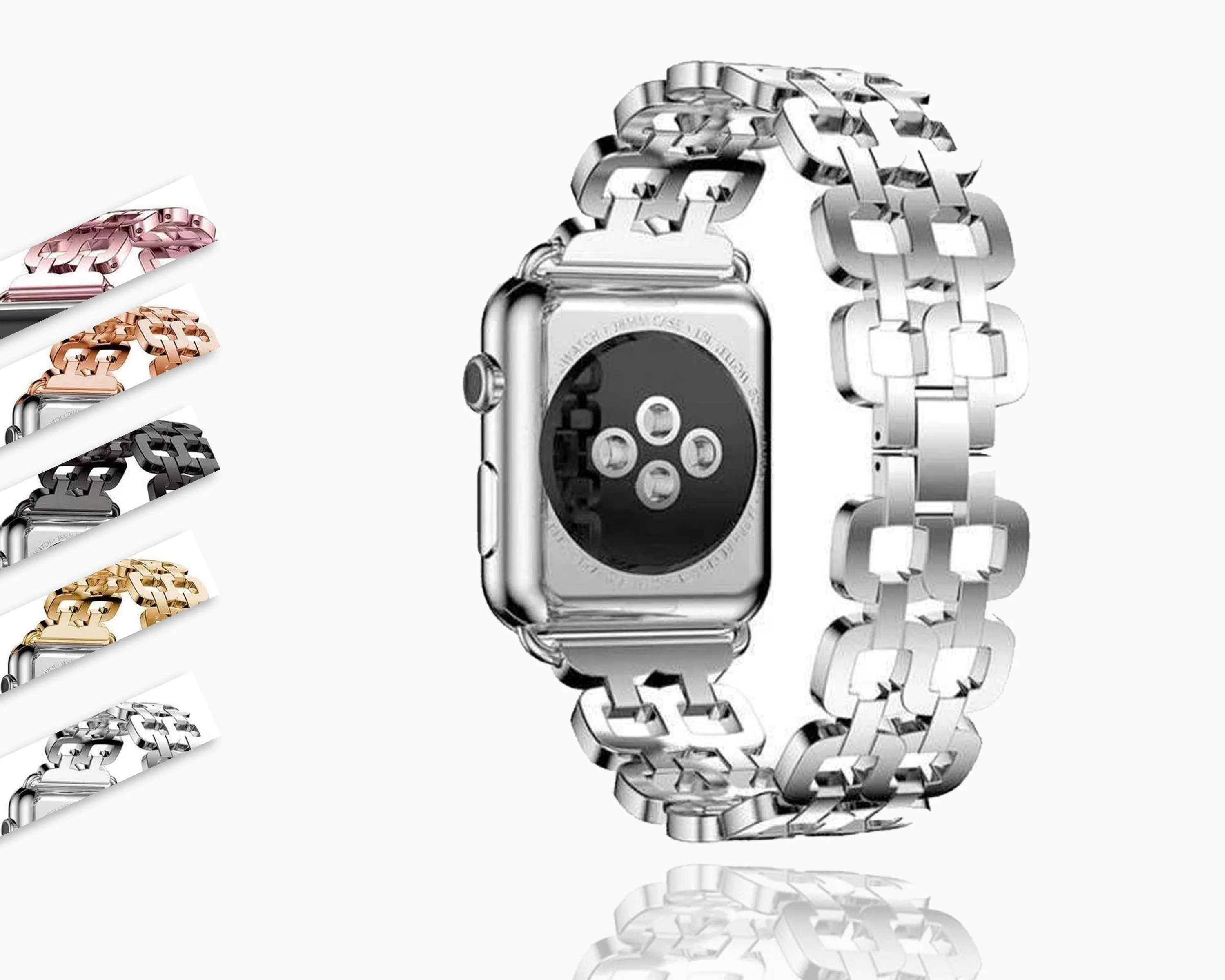 Apple Watch Series Luxury Metal Strap Stainless Steel Link Bracelet