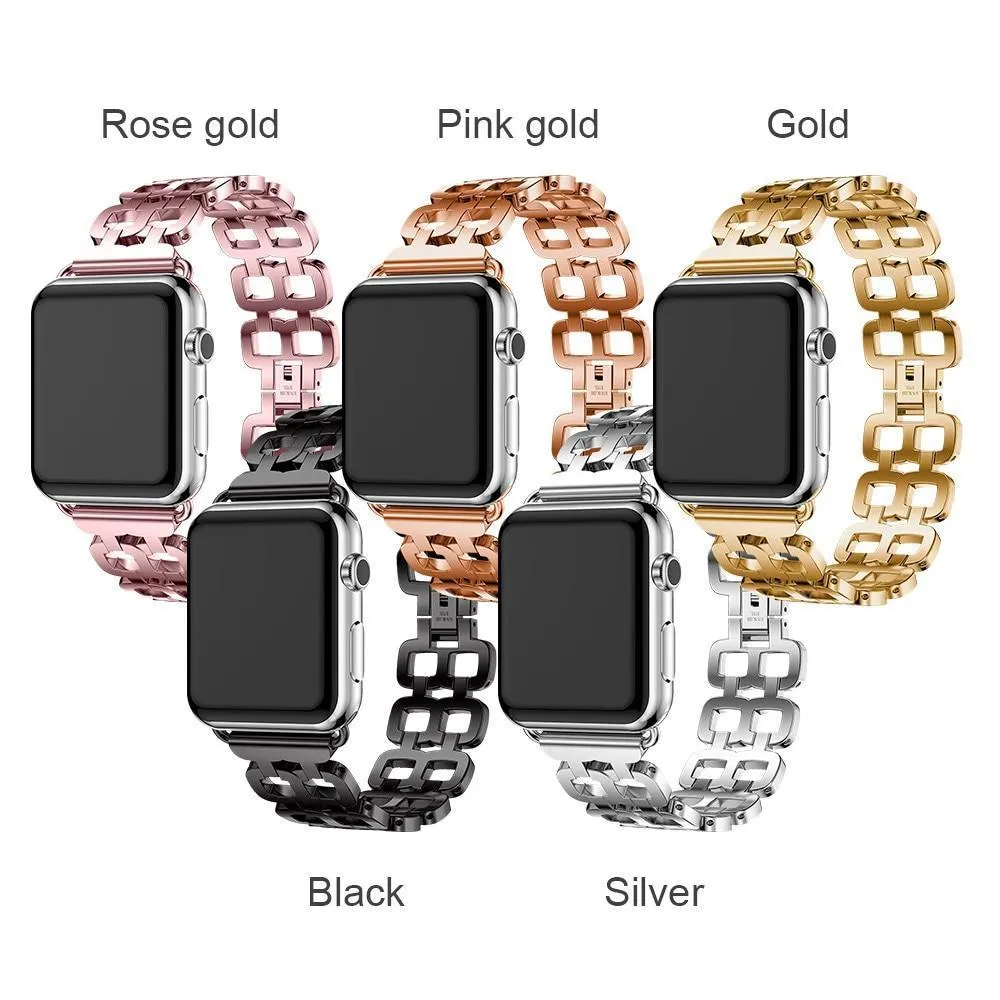 Apple Watch Series Luxury Metal Strap Stainless Steel Link Bracelet