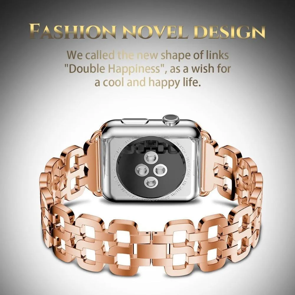 Apple Watch Series Luxury Metal Strap Stainless Steel Link Bracelet