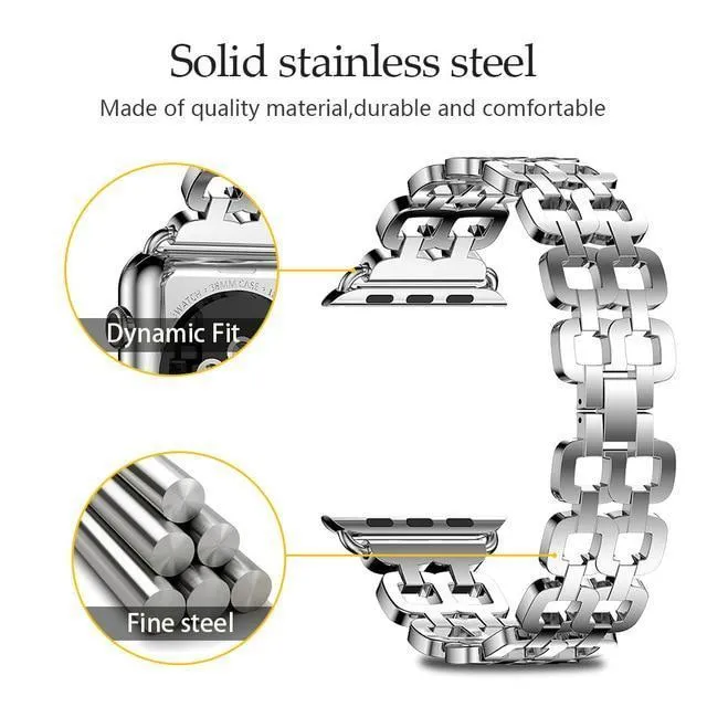 Apple Watch Series Luxury Metal Strap Stainless Steel Link Bracelet