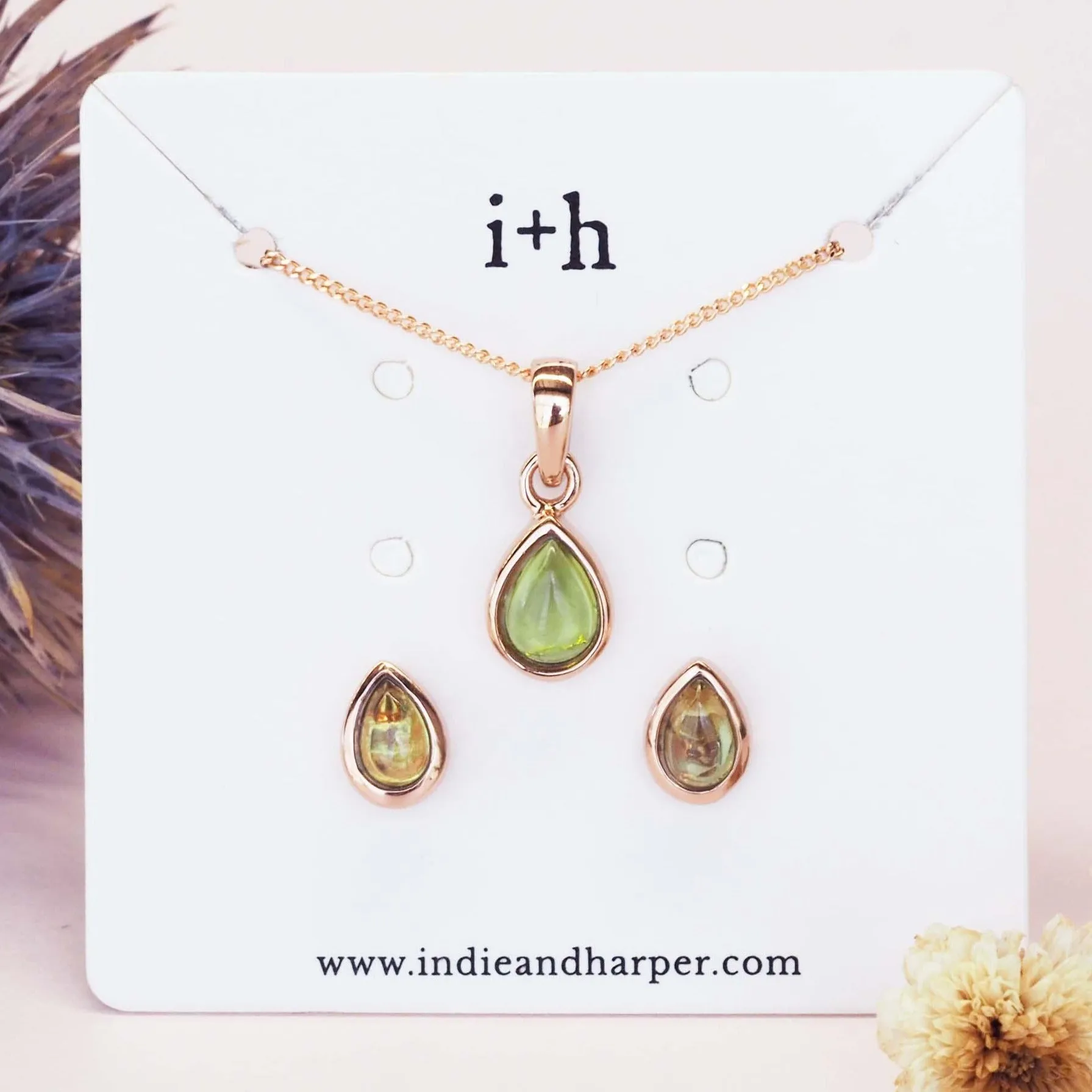 August Birthstone Jewellery Set - Peridot Jewellery