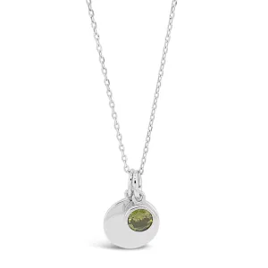 August Birthstone Sterling Silver Pendant
