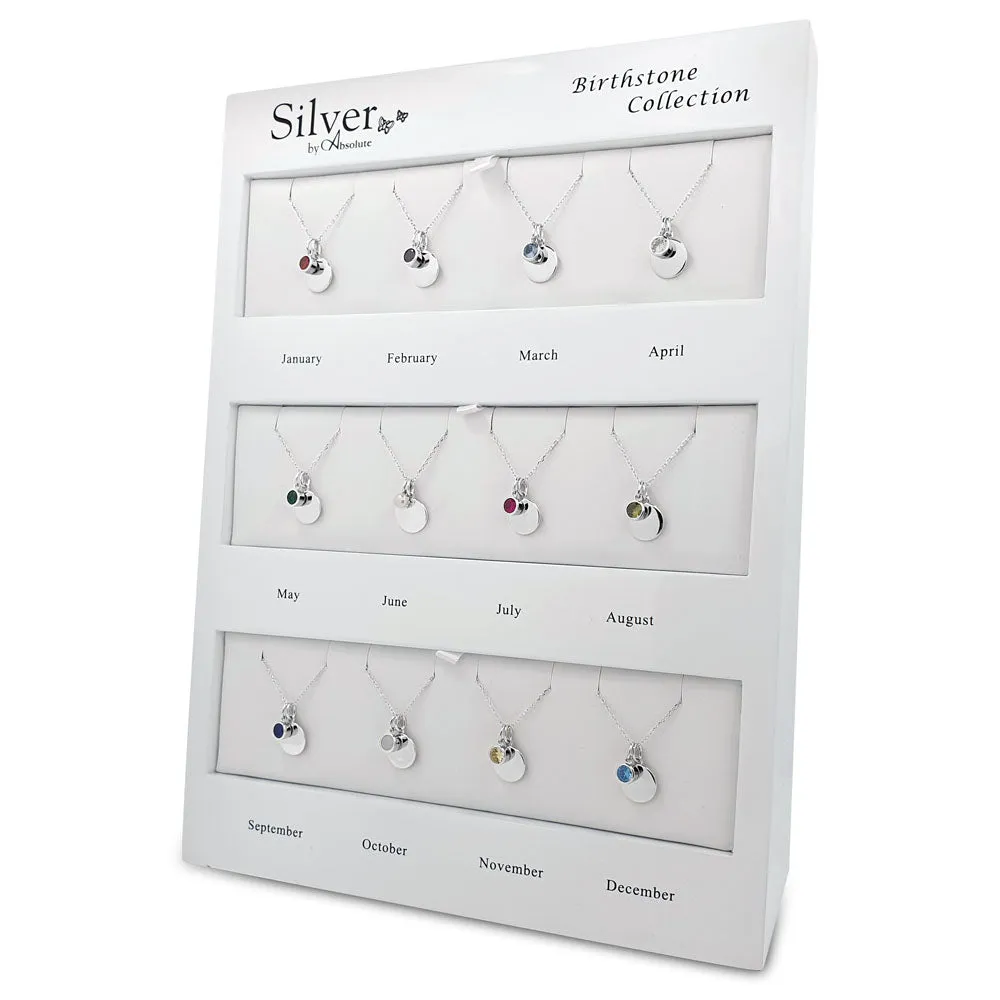 August Birthstone Sterling Silver Pendant