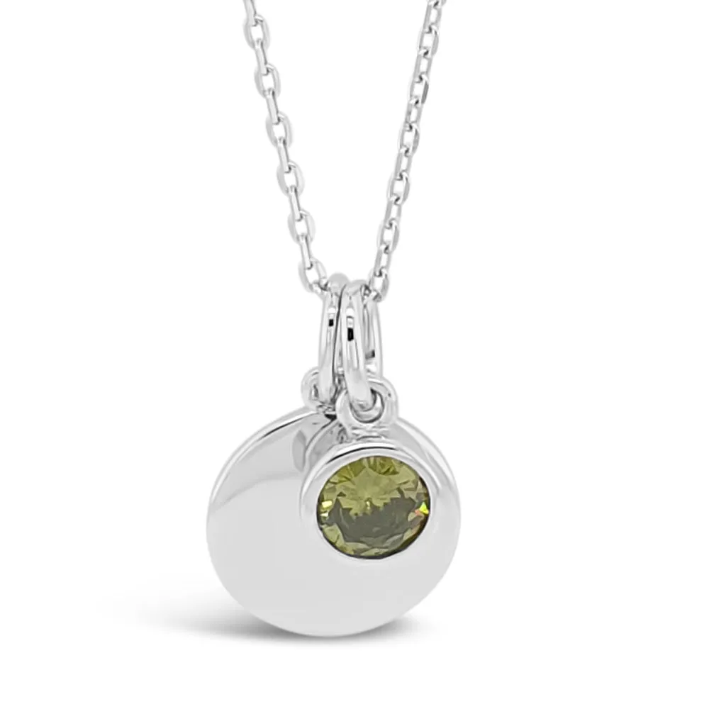 August Birthstone Sterling Silver Pendant