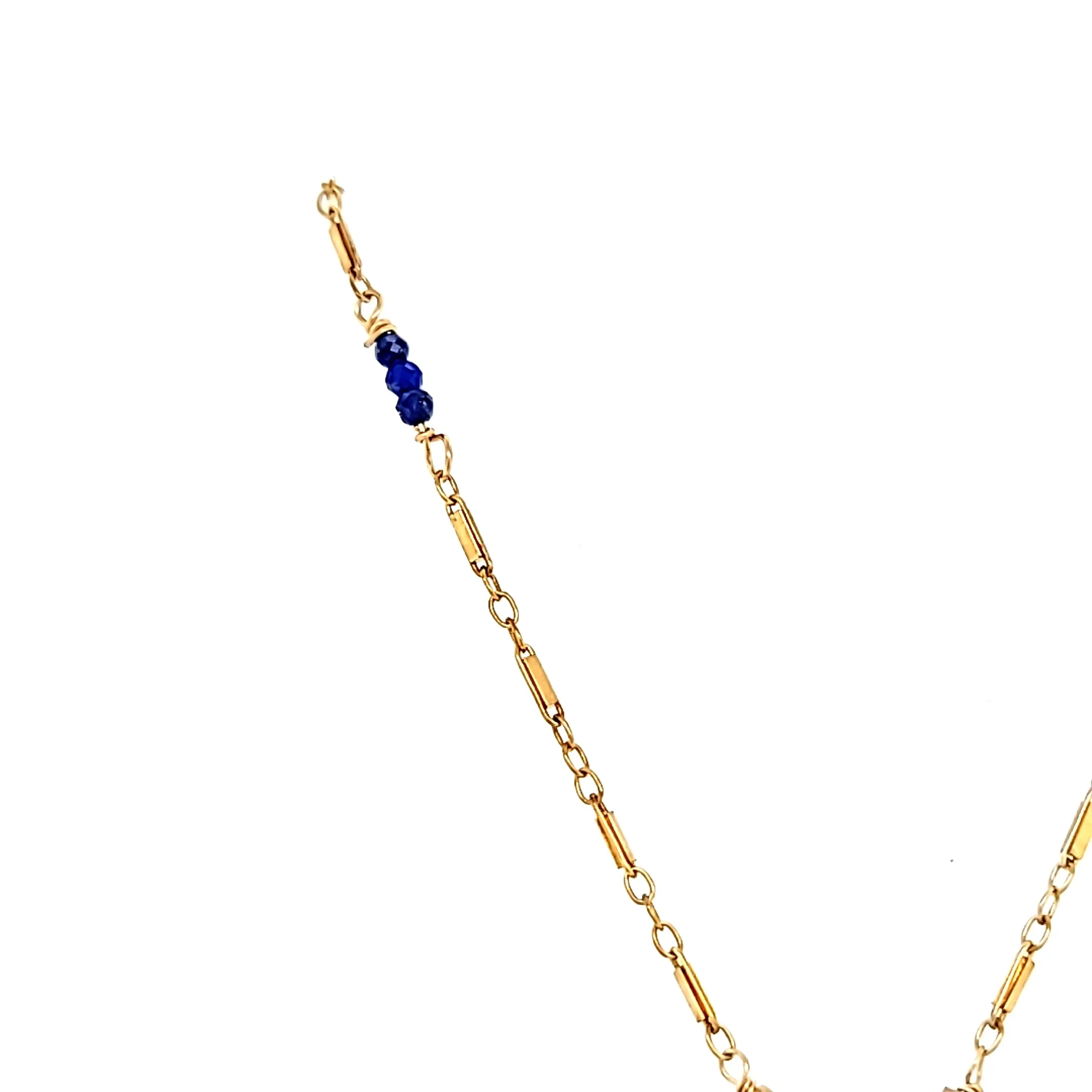 AVF Gold Lapis Point Drop Necklace (SI2811)