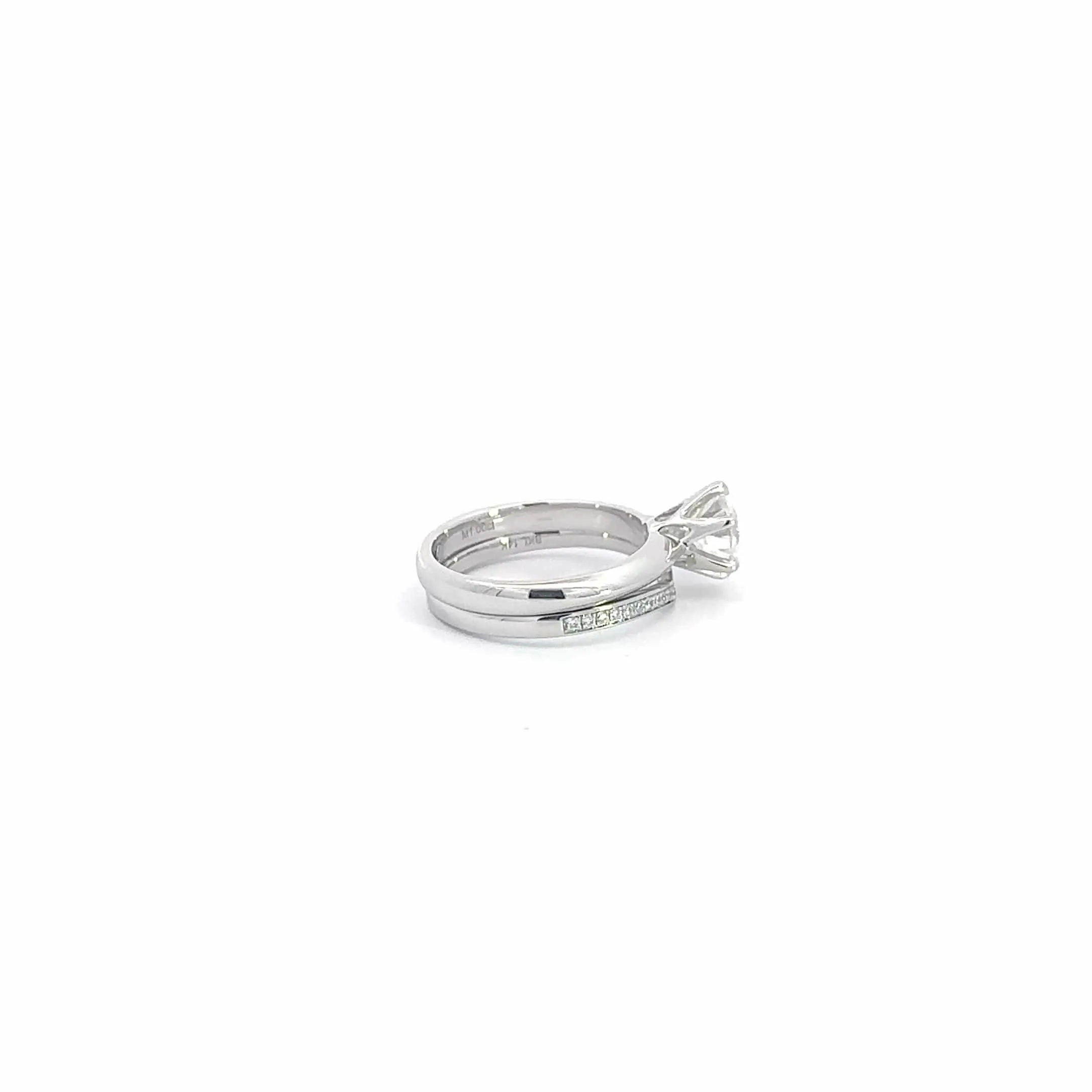 Baikalla™ 14k White Gold Moissanite Diamond 2 in 1 Engagement Ring
