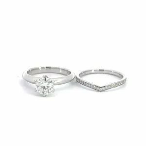 Baikalla™ 14k White Gold Moissanite Diamond 2 in 1 Engagement Ring