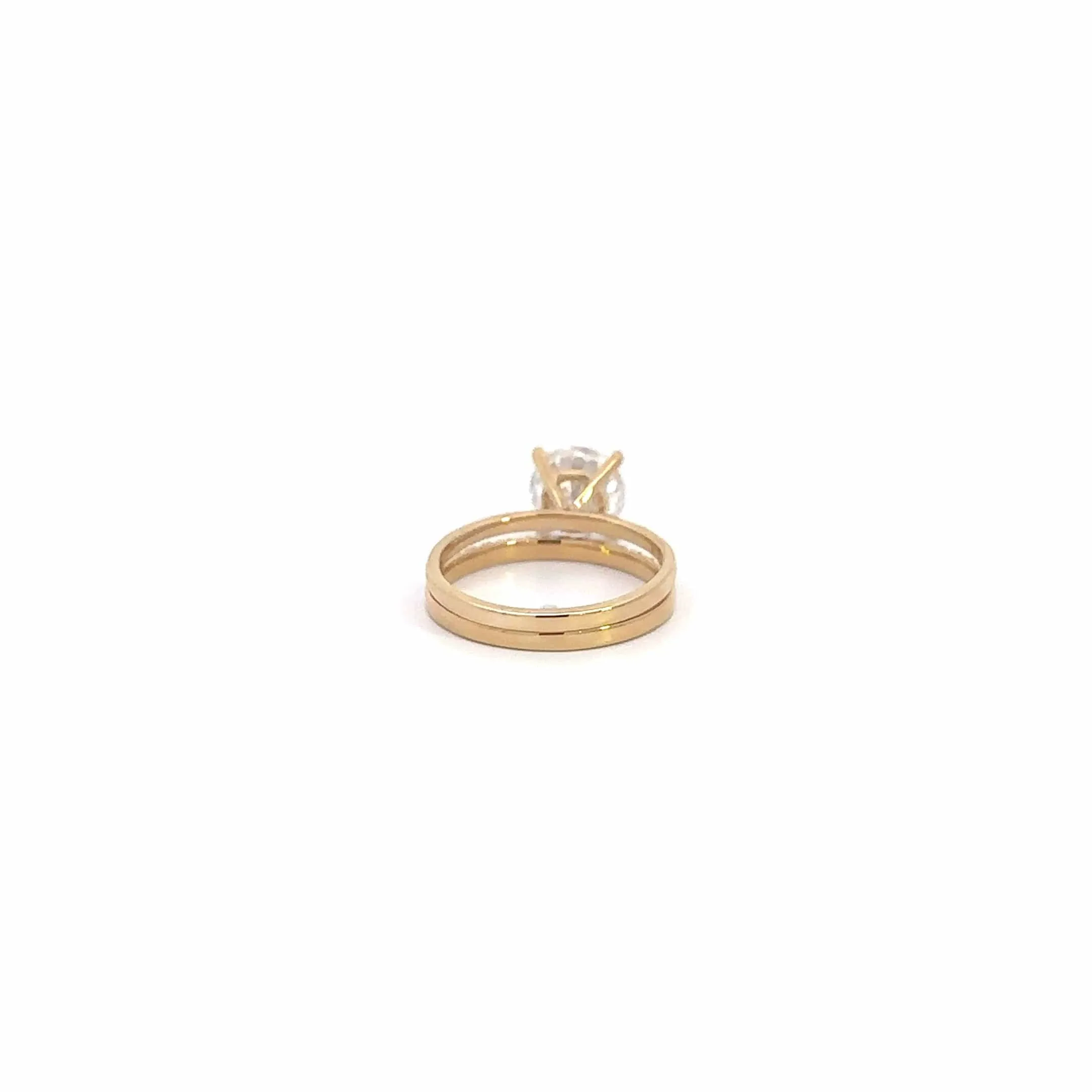 Baikalla 14k Yellow Gold Moissanite Diamond 2 in 1 Engagement Ring Set