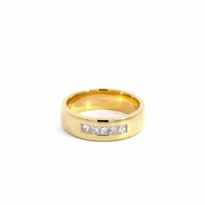 Baikalla 18k Gold Diamond Men's Wedding Ring Band
