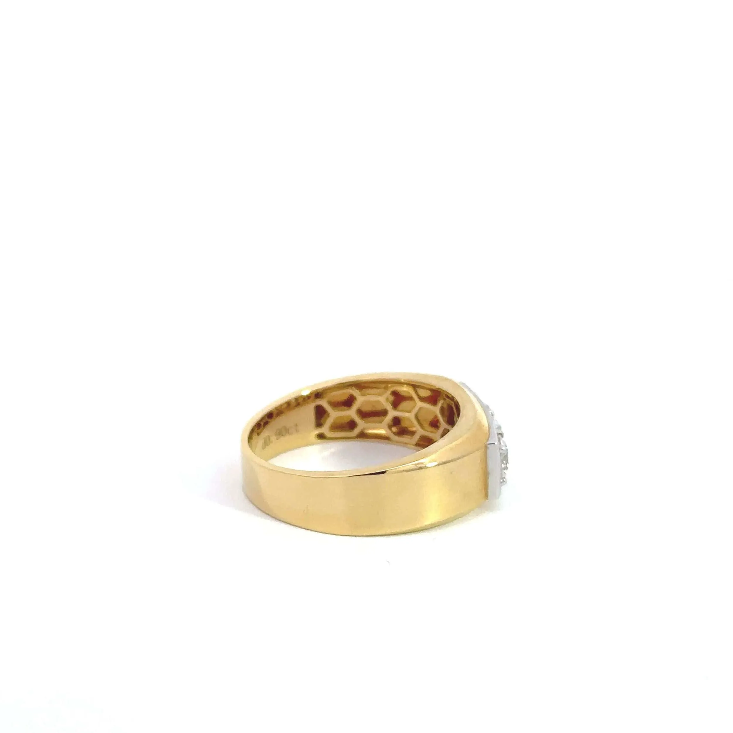 Baikalla 18k Gold Three Stone Men's Diamond Band Ring