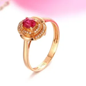Baikalla™ 18k Rose Gold & Natural A Ruby (1/2 ct ) Ring With Diamonds