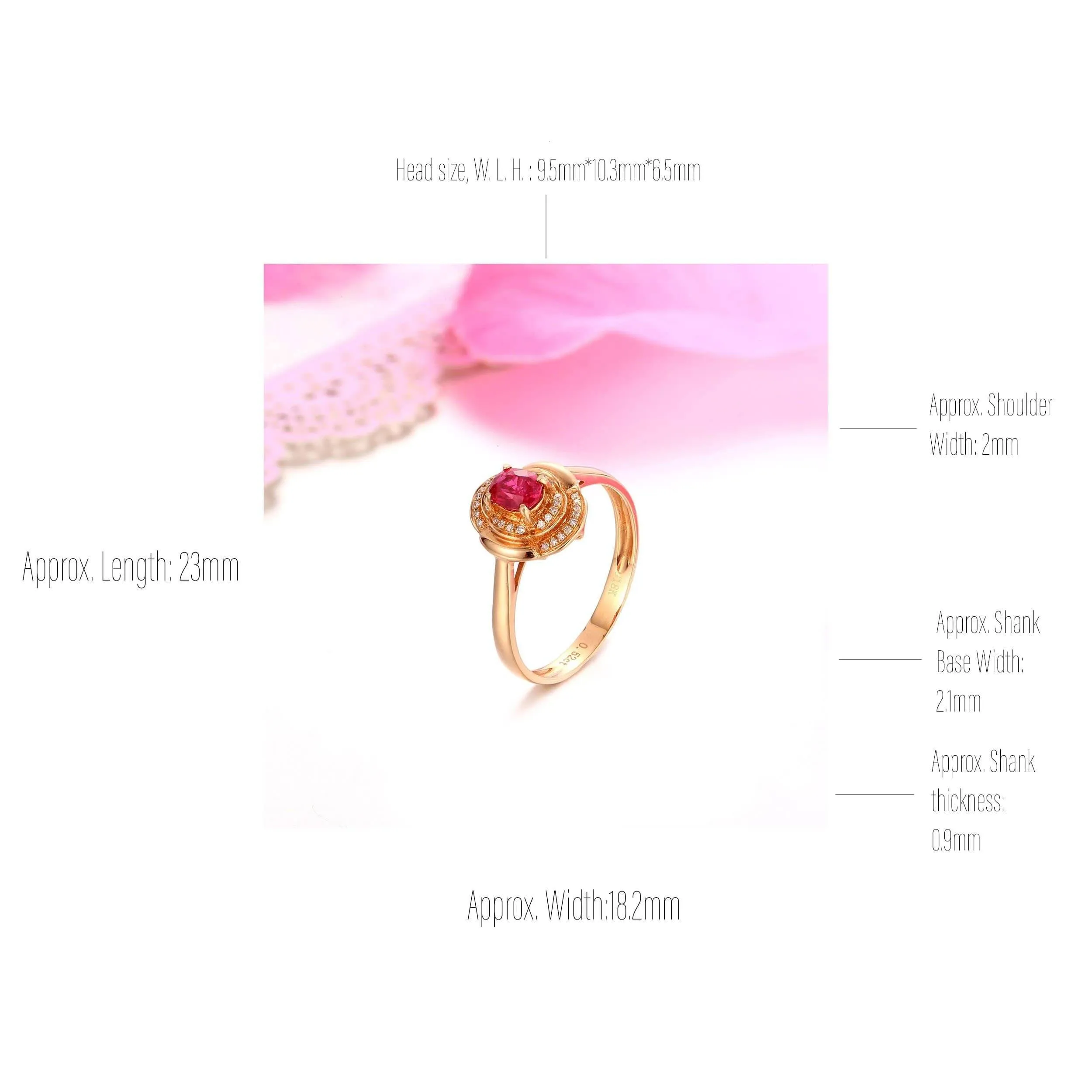 Baikalla™ 18k Rose Gold & Natural A Ruby (1/2 ct ) Ring With Diamonds