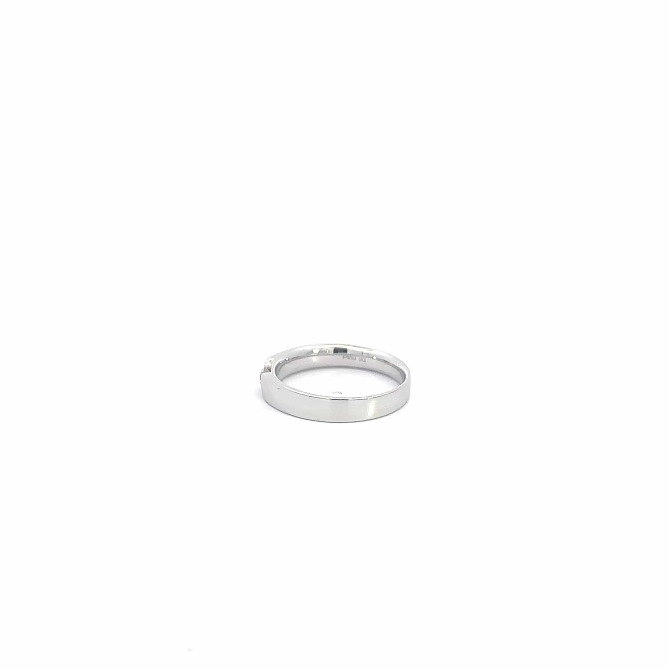 Baikalla 18k White Gold Men's Wedding Diamond Band Ring