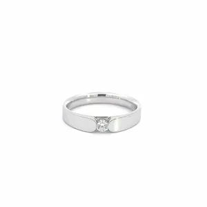 Baikalla 18k White Gold Men's Wedding Diamond Band Ring
