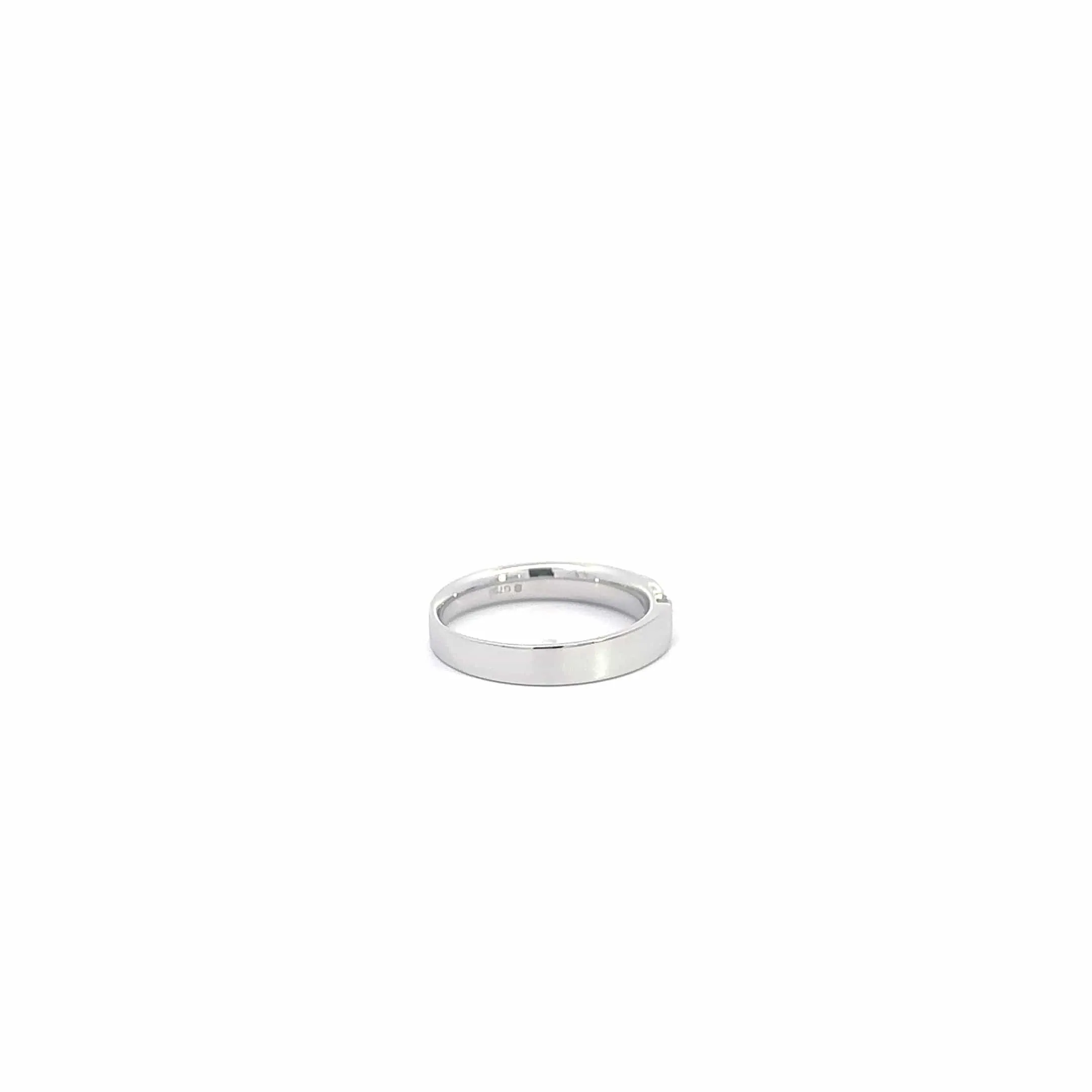 Baikalla 18k White Gold Men's Wedding Diamond Band Ring