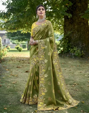 Beautiful Designer Stunning Green Wedding Bridal Saree