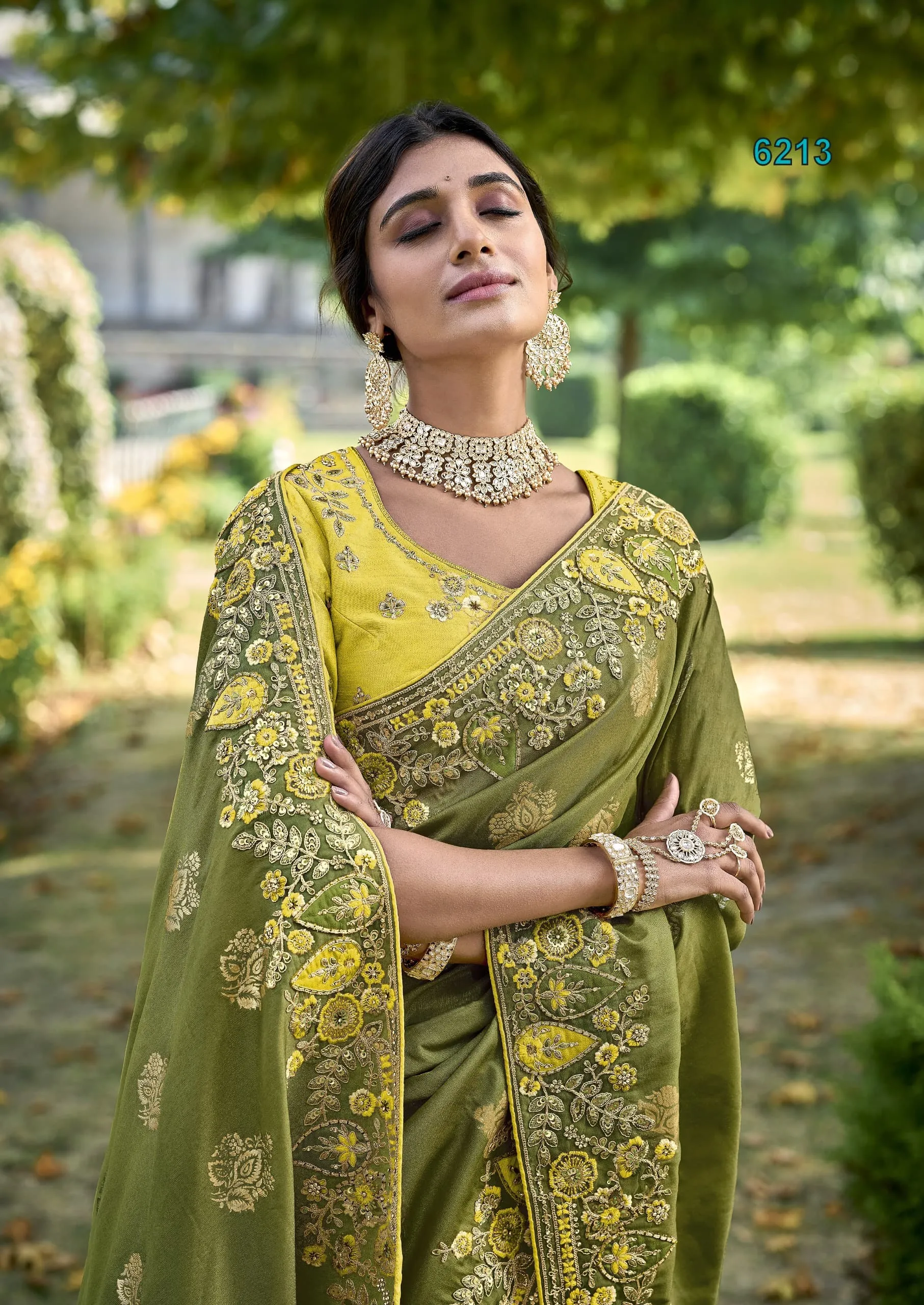 Beautiful Designer Stunning Green Wedding Bridal Saree