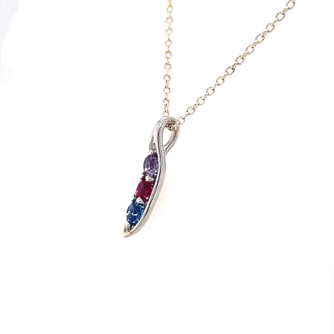 Beeghly & Co. Silver Peas in a Pod Birthstone Necklace 86722