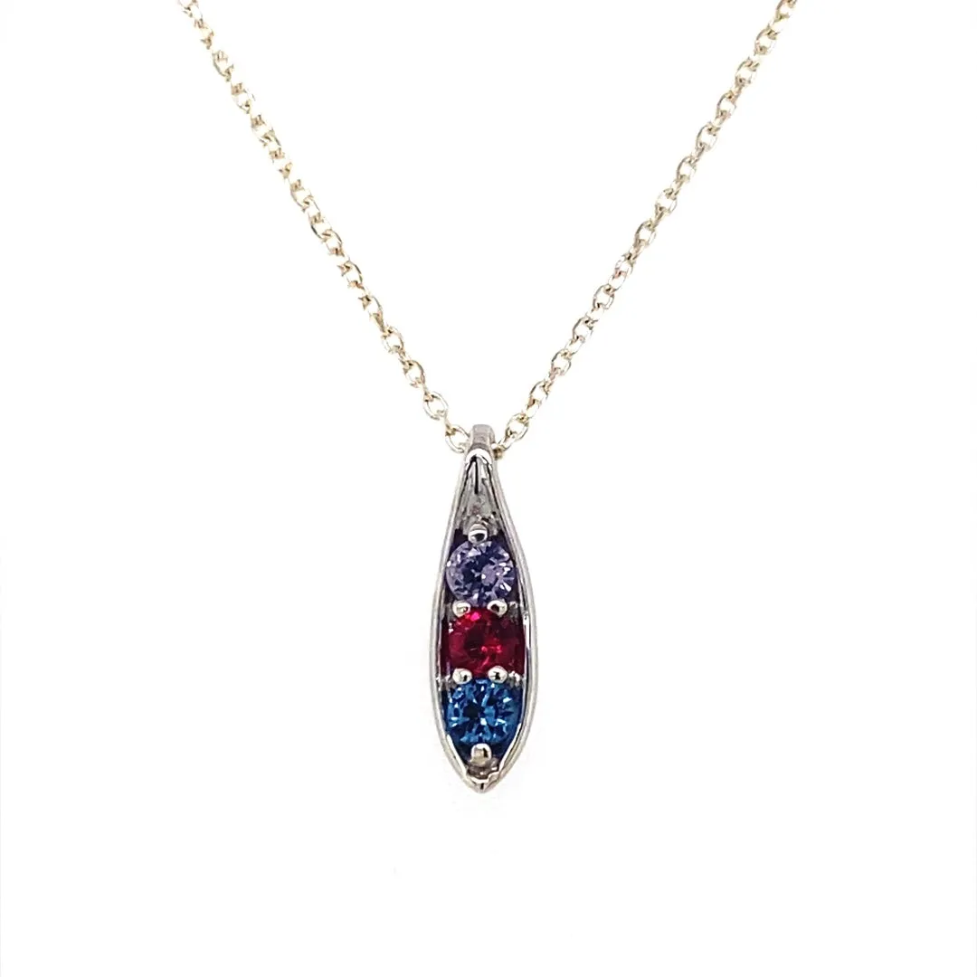 Beeghly & Co. Silver Peas in a Pod Birthstone Necklace 86722